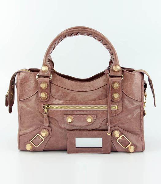 Balenciaga Motorcycle City Bag in Brown Leather Oil (Oro Chiodi)